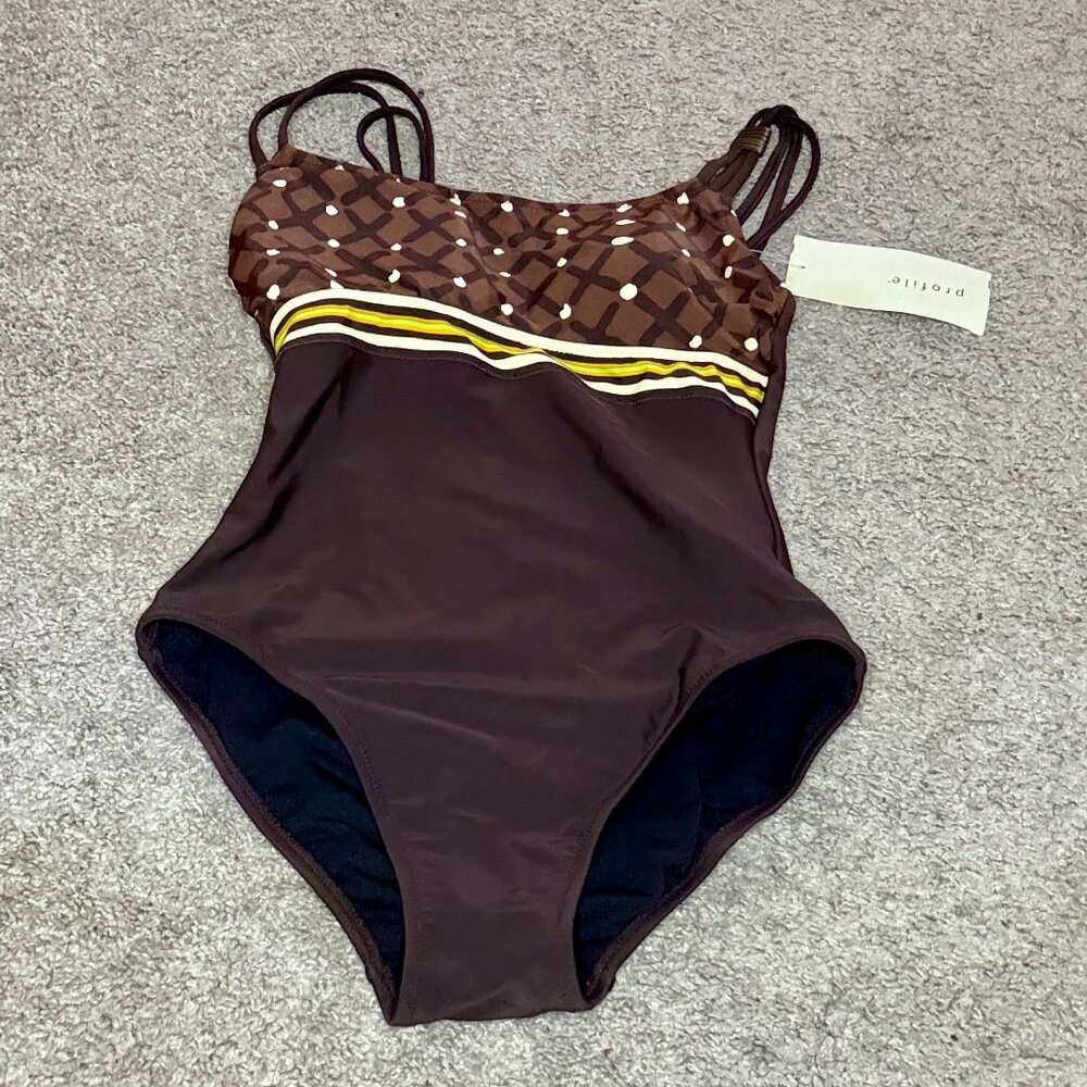 Profile by Gottex Brown Patterned One-Piece Swimsuit